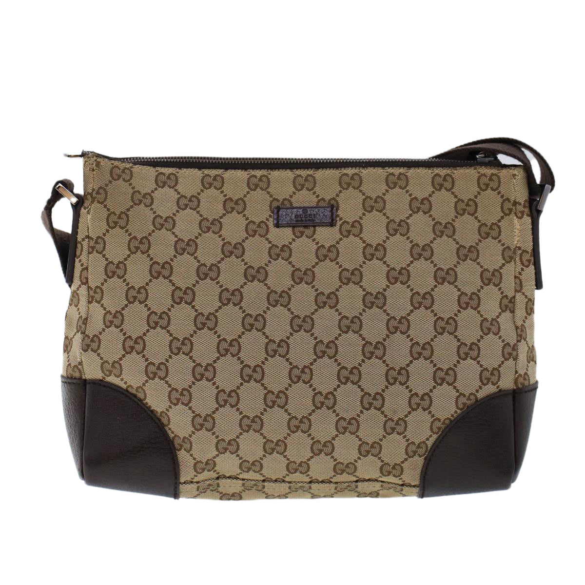 GUCCI GG Canvas Shoulder Bag Beige Brown Auth 53131