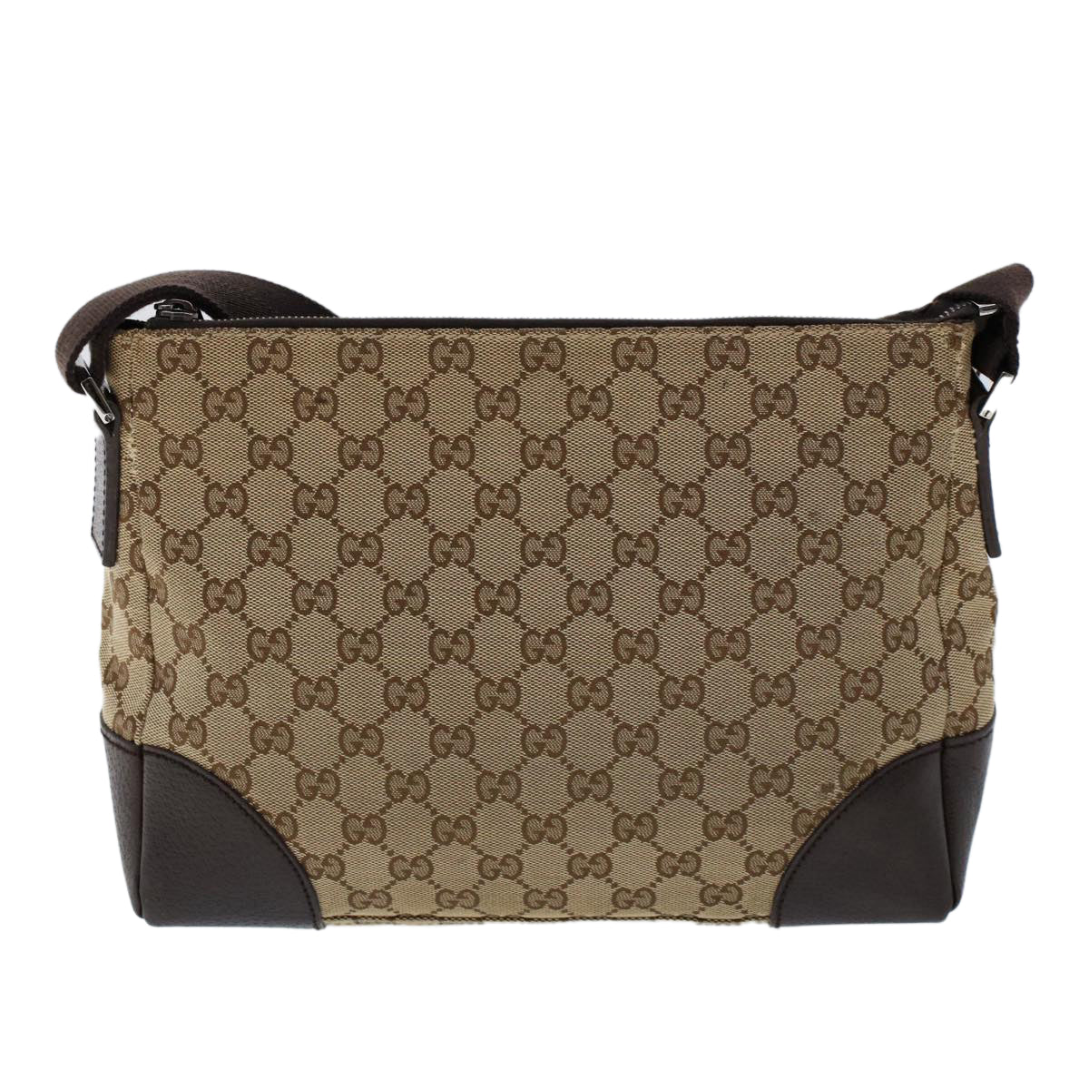 GUCCI GG Canvas Shoulder Bag Beige Brown Auth 53131 - 0