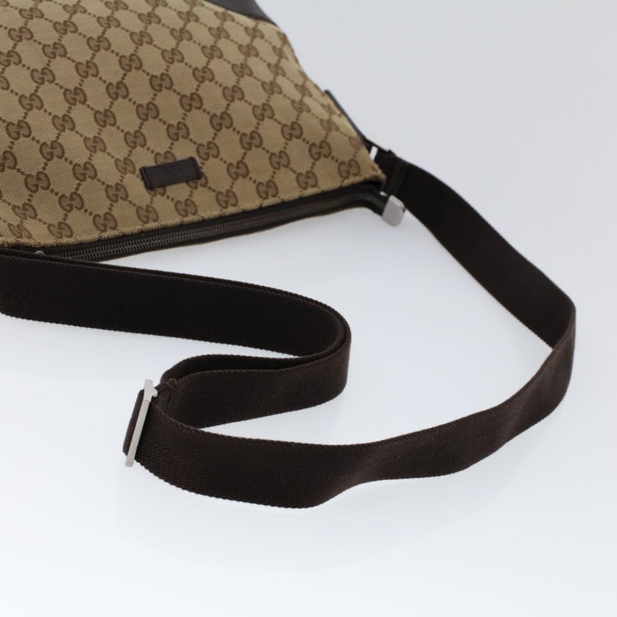 GUCCI GG Canvas Shoulder Bag Beige Brown Auth 53131