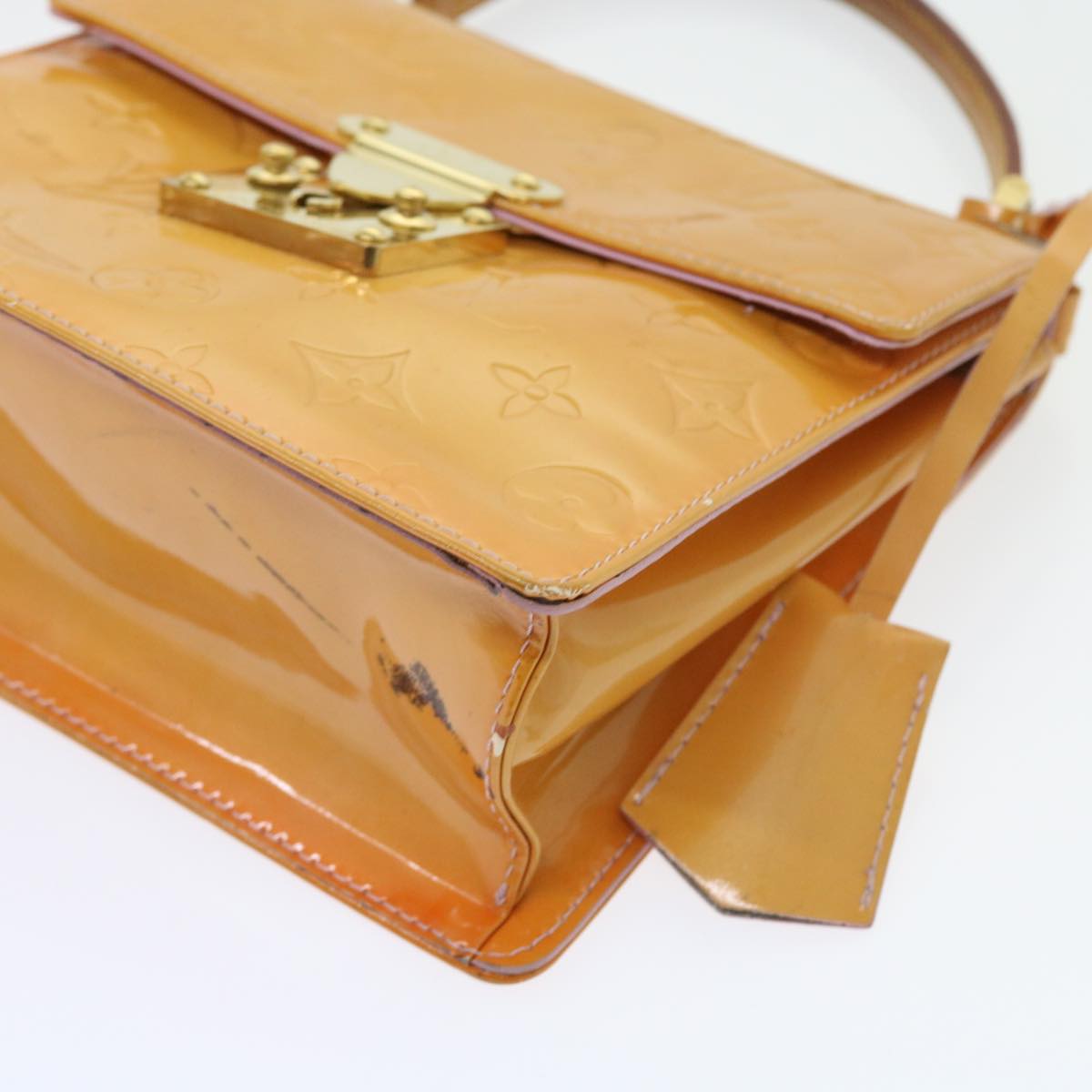 LOUIS VUITTON Vernis Spring Street Hand Bag Marshmallow Pink M91033 Auth 53143