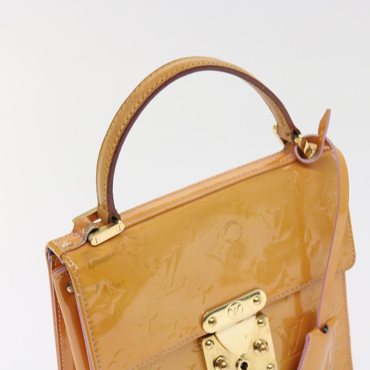 LOUIS VUITTON Vernis Spring Street Hand Bag Marshmallow Pink M91033 Auth 53143