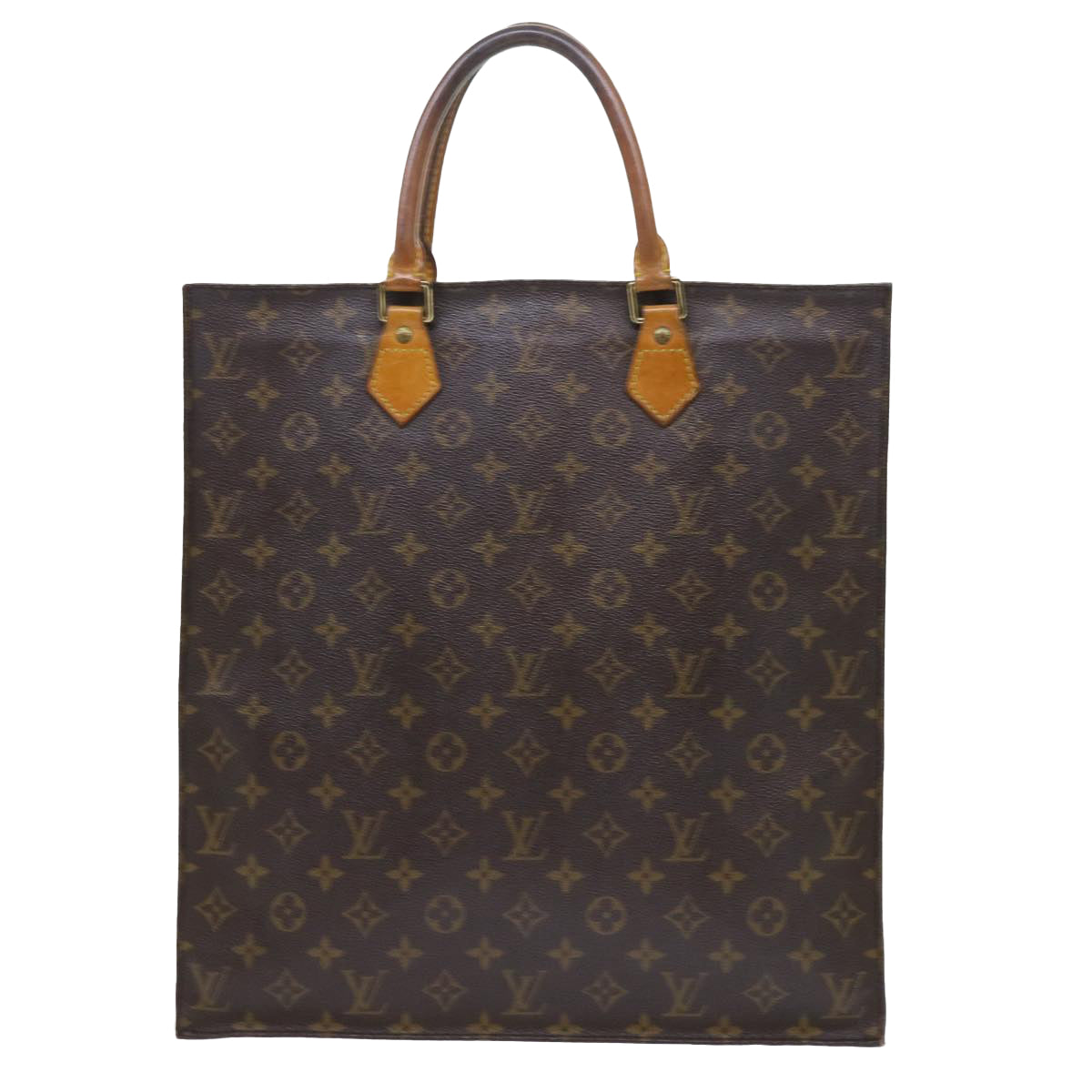 LOUIS VUITTON Monogram Sac Plat Hand Bag M51140 LV Auth 53210