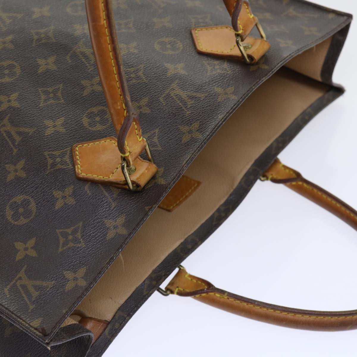 LOUIS VUITTON Monogram Sac Plat Hand Bag M51140 LV Auth 53210