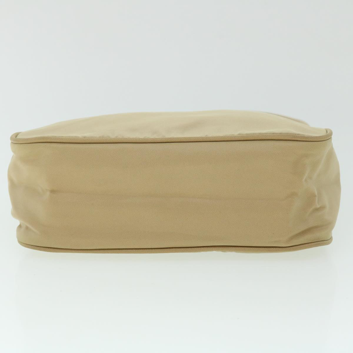 PRADA Accessory Pouch Nylon Beige Auth 53250