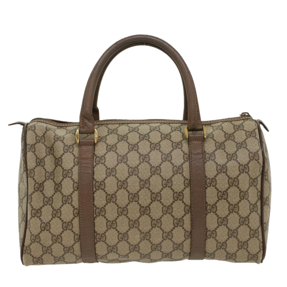 GUCCI GG Canvas Boston Bag PVC Leather Beige 002 615 6842 Auth 53342 - 0