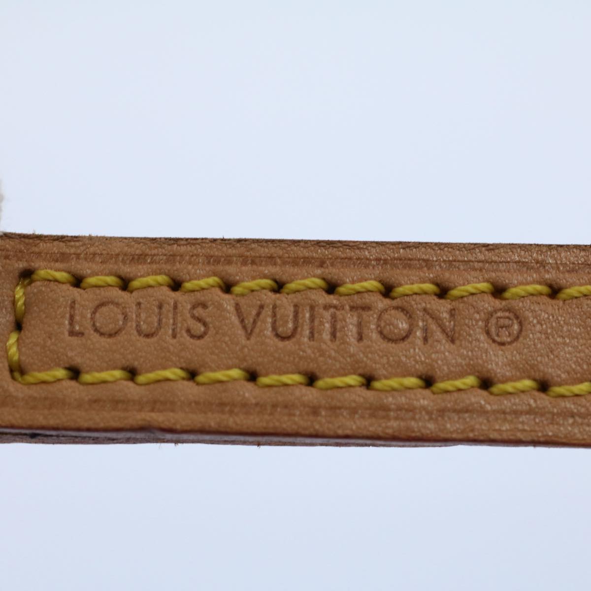 LOUIS VUITTON Shoulder Strap Leather 44.9"" Beige LV Auth 53366