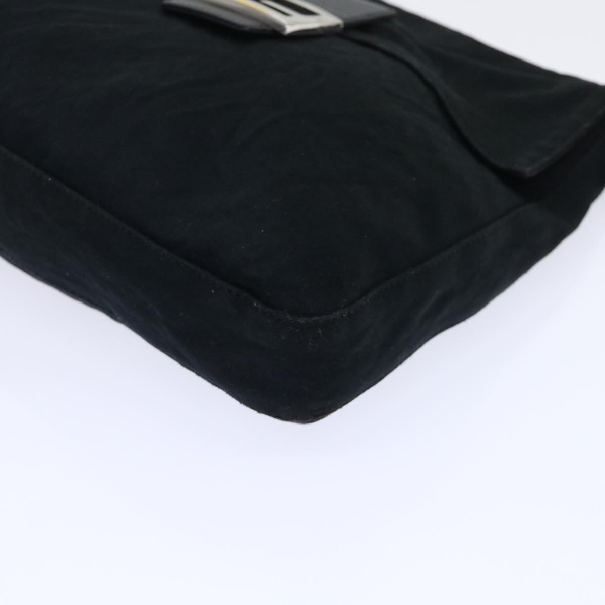 FENDI Mamma Baguette Shoulder Bag Nylon Black Auth 53377