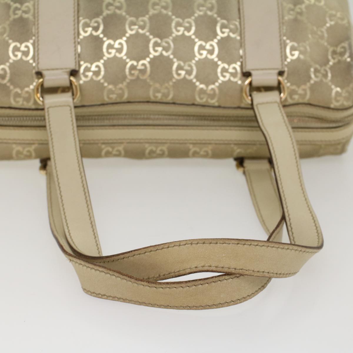 GUCCI GG Canvas Shoulder Bag Leather Beige 152457 Auth 53387