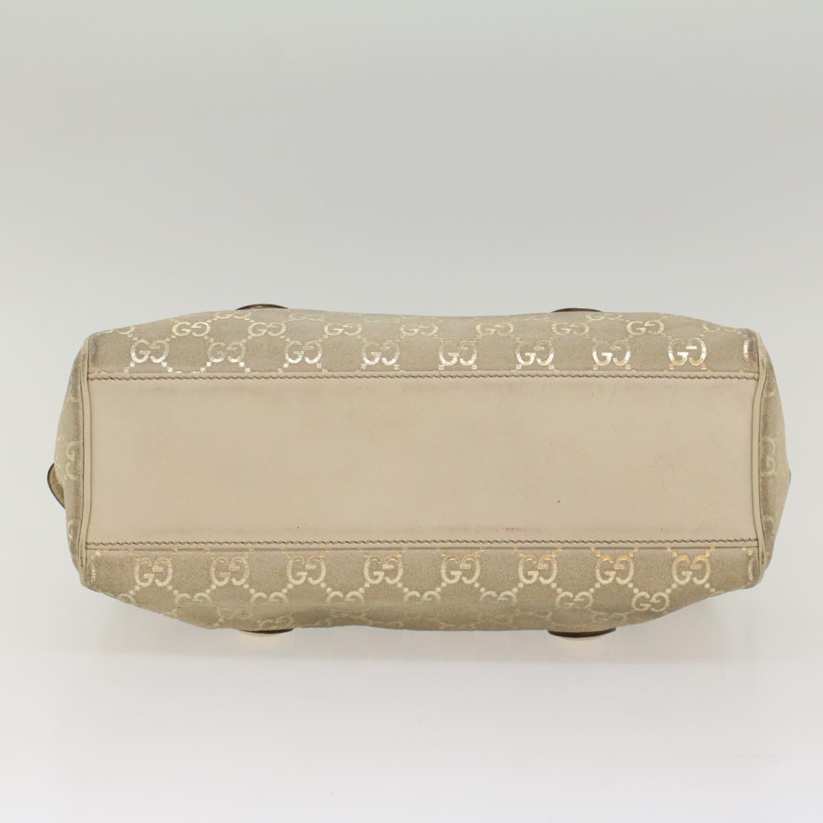 GUCCI GG Canvas Shoulder Bag Leather Beige 152457 Auth 53387