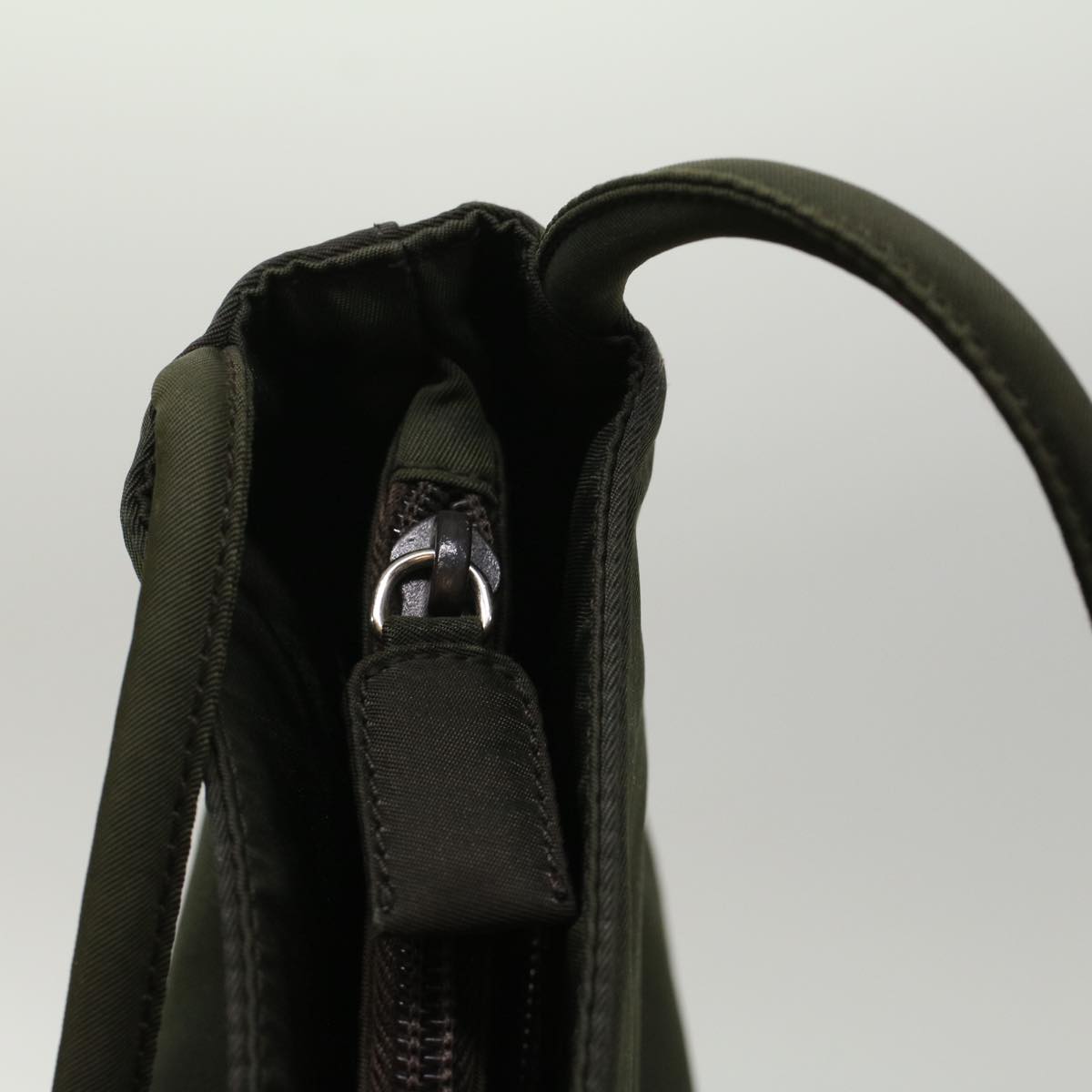 PRADA Shoulder Bag Nylon Green Auth 53396