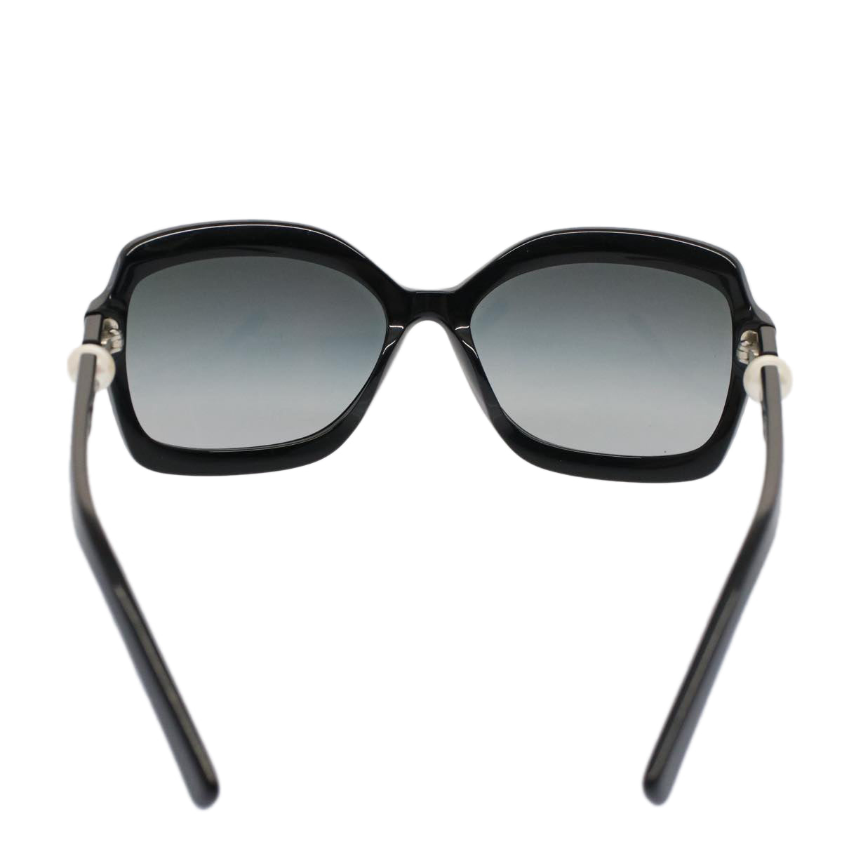 CHANEL Pearl Sunglasses Plastic Black CC Auth 53403 - 0