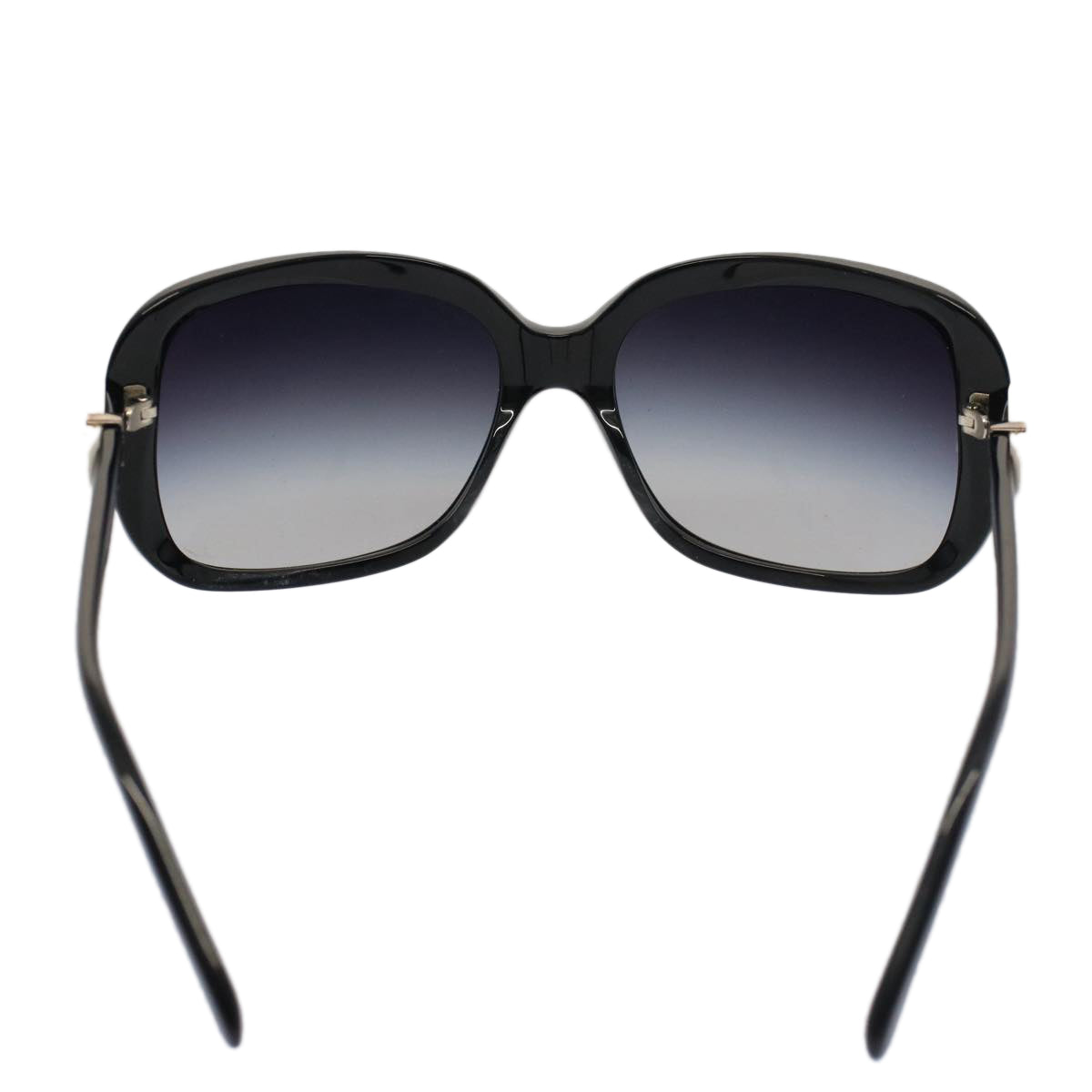 CHANEL Ribbon Sunglasses Plastic Black White CC Auth 53404 - 0