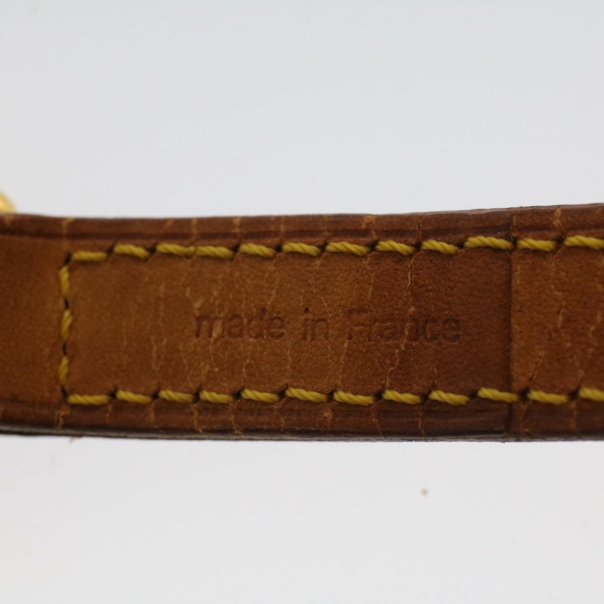 LOUIS VUITTON Shoulder Strap Leather 35.8"" Beige LV Auth 53431