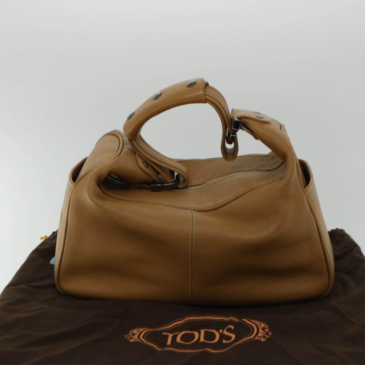 TOD’S Shoulder Bag Leather Brown Auth 53448