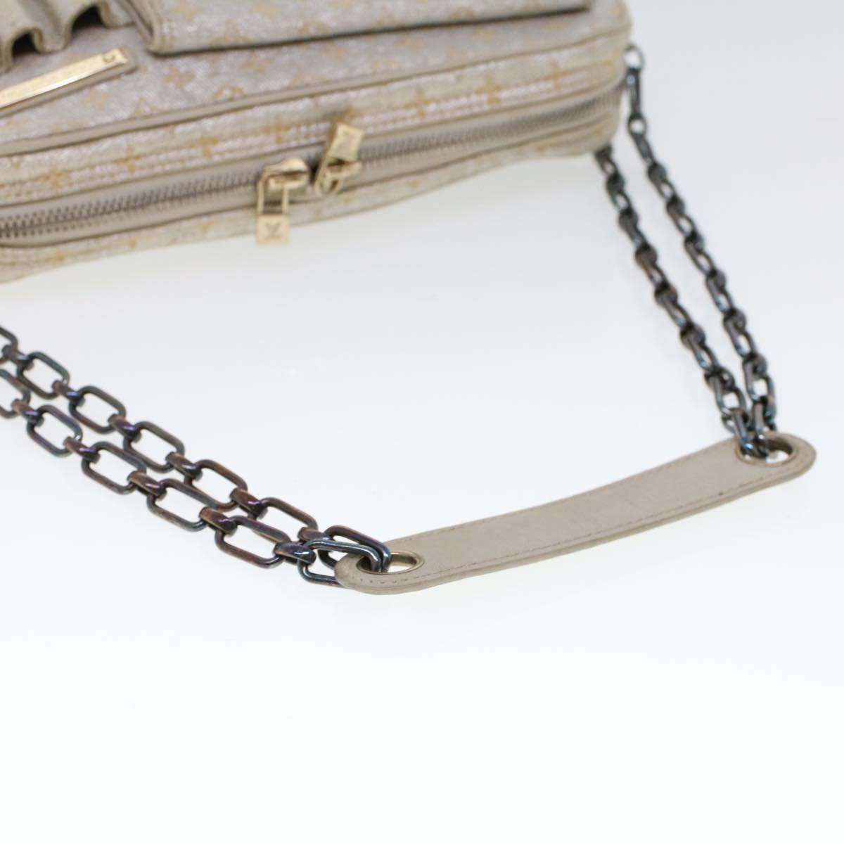 LOUIS VUITTON Monogram Shine McKenna Shoulder Bag Chain Silver M92362 LV 53518