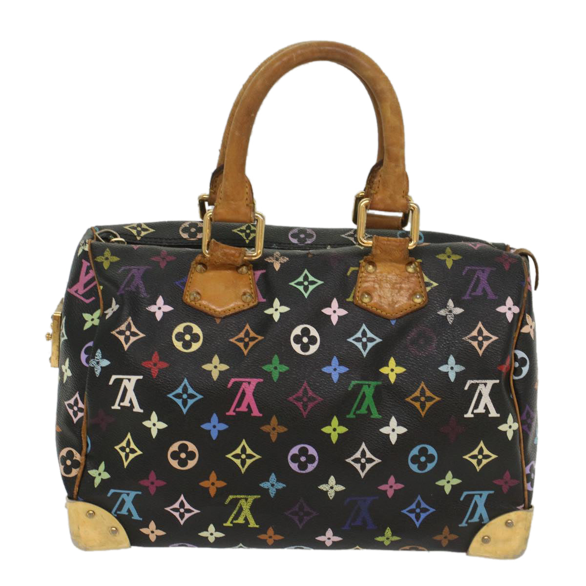 LOUIS VUITTON Monogram Multicolor Speedy 30 Hand Bag Black M92642 LV Auth 53594 - 0