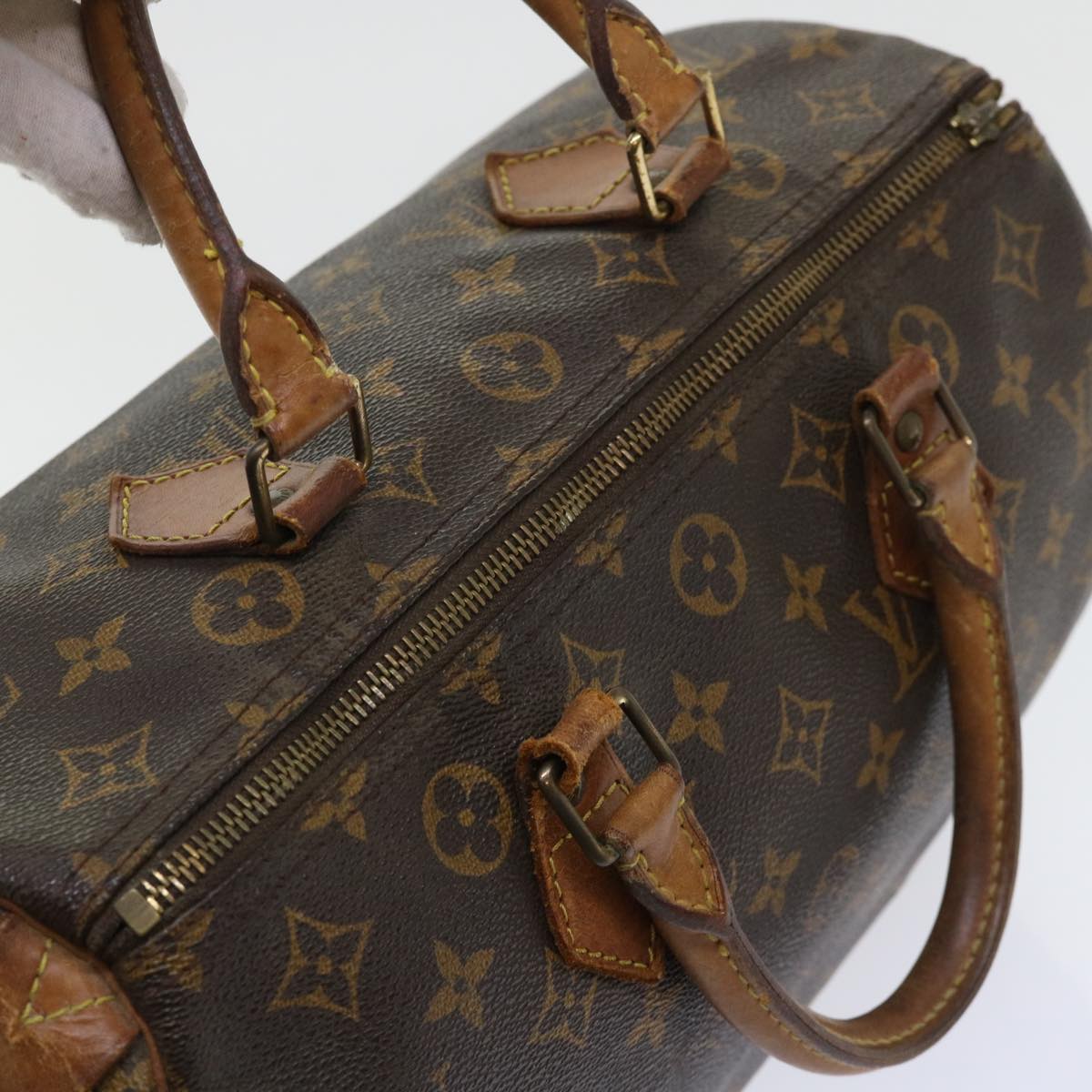 LOUIS VUITTON Monogram Speedy 30 Hand Bag M41526 LV Auth 53618