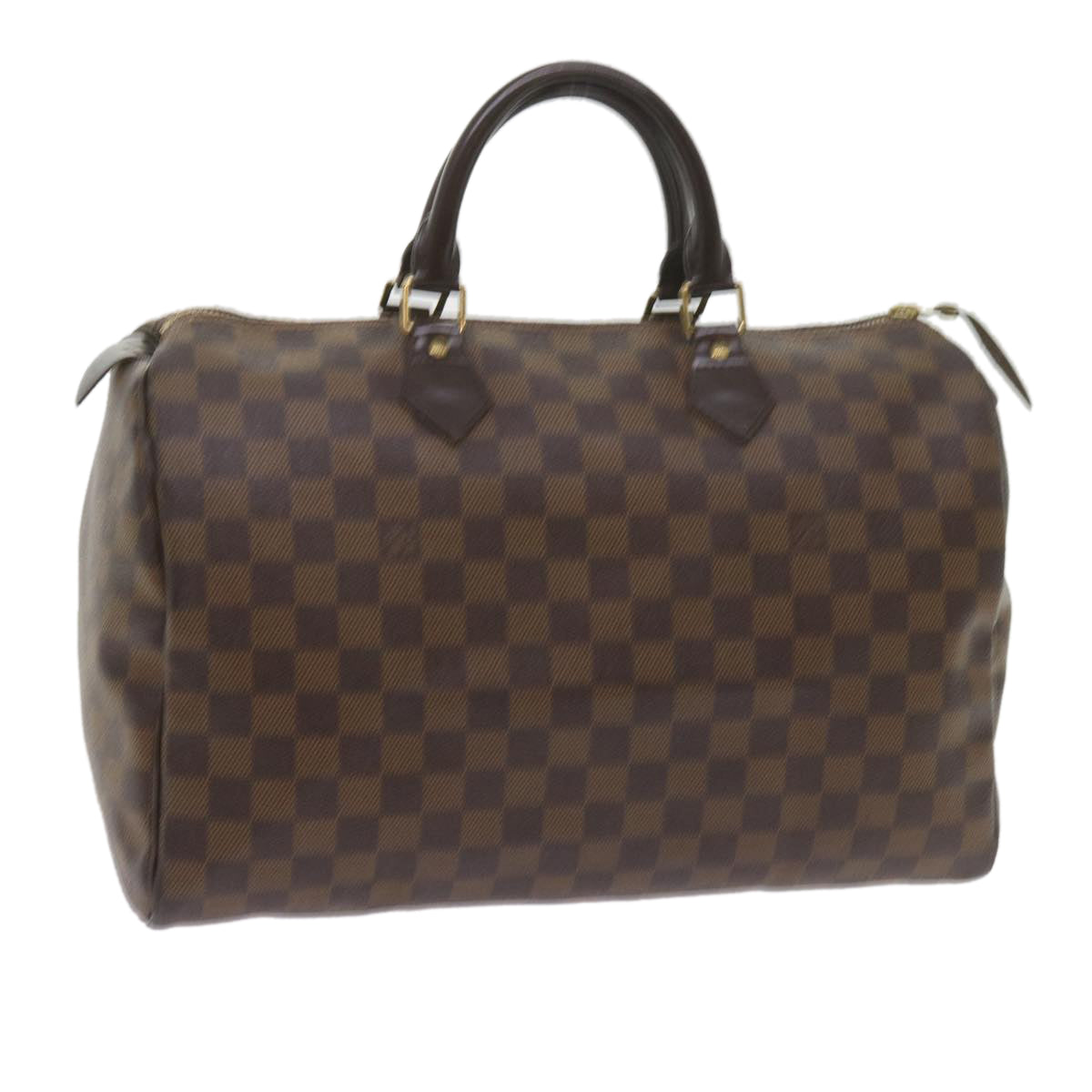 LOUIS VUITTON Damier Ebene Speedy 35 Hand Bag N41363 LV Auth 53620