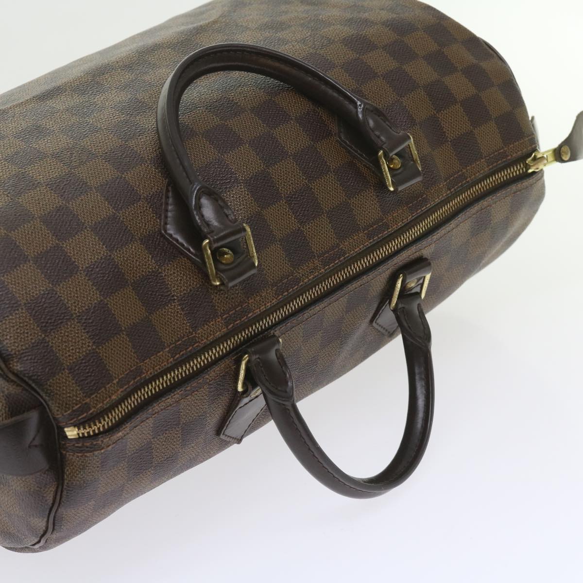 LOUIS VUITTON Damier Ebene Speedy 35 Hand Bag N41363 LV Auth 53620