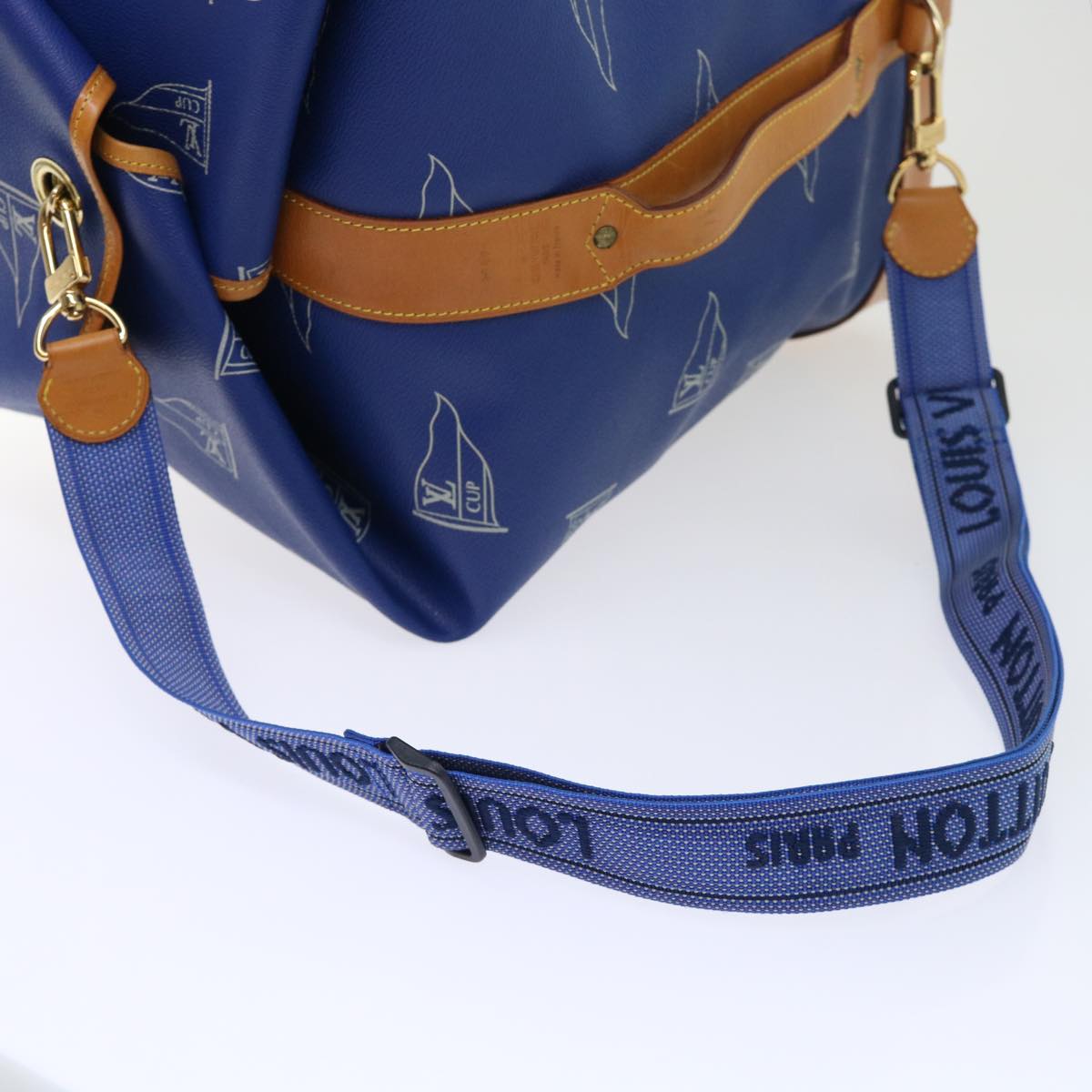 LOUIS VUITTON LV Cup Sac Marine Shoulder Bag PVC Leather Blue A24014 Auth 53640