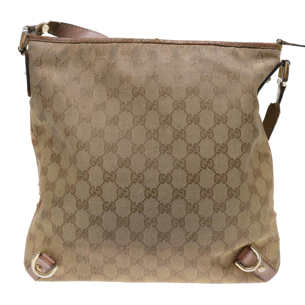 GUCCI GG Canvas Shoulder Bag Gold Auth 53664 - 0