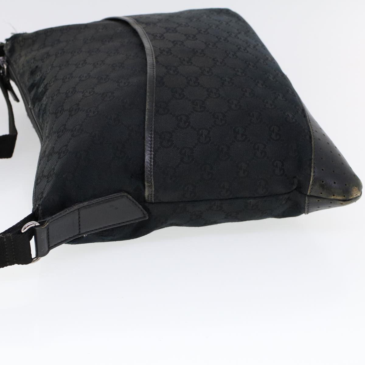 GUCCI GG Canvas Shoulder Bag Black Auth 53665