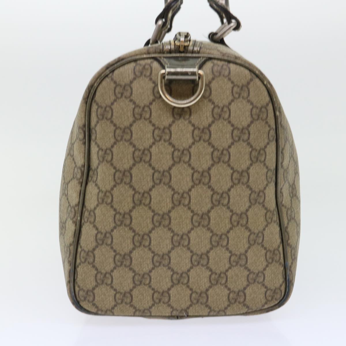 GUCCI GG Canvas Hand Bag PVC Leather Beige Auth 53685