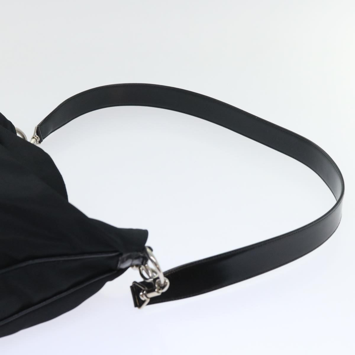 GUCCI Bamboo Shoulder Bag Nylon 2way Black Auth 53689