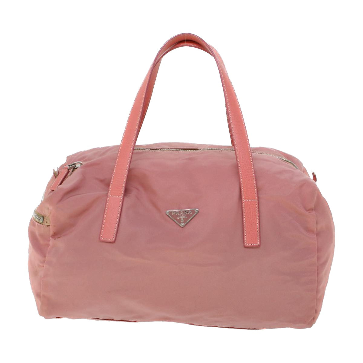 PRADA Hand Bag Nylon Leather Pink Auth 53694 - 0