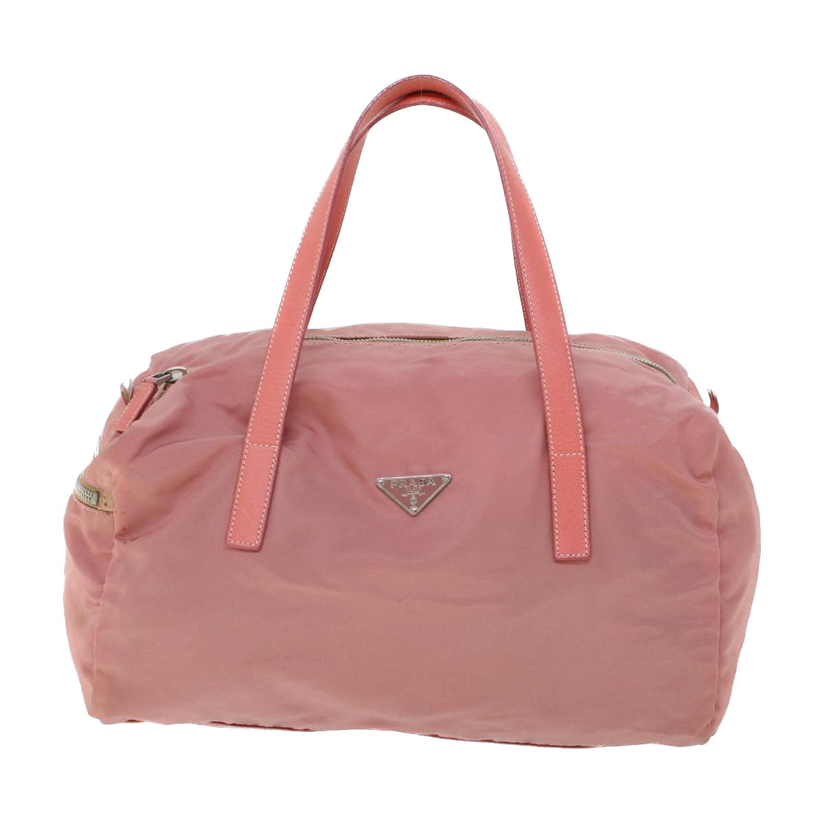 PRADA Hand Bag Nylon Leather Pink Auth 53694