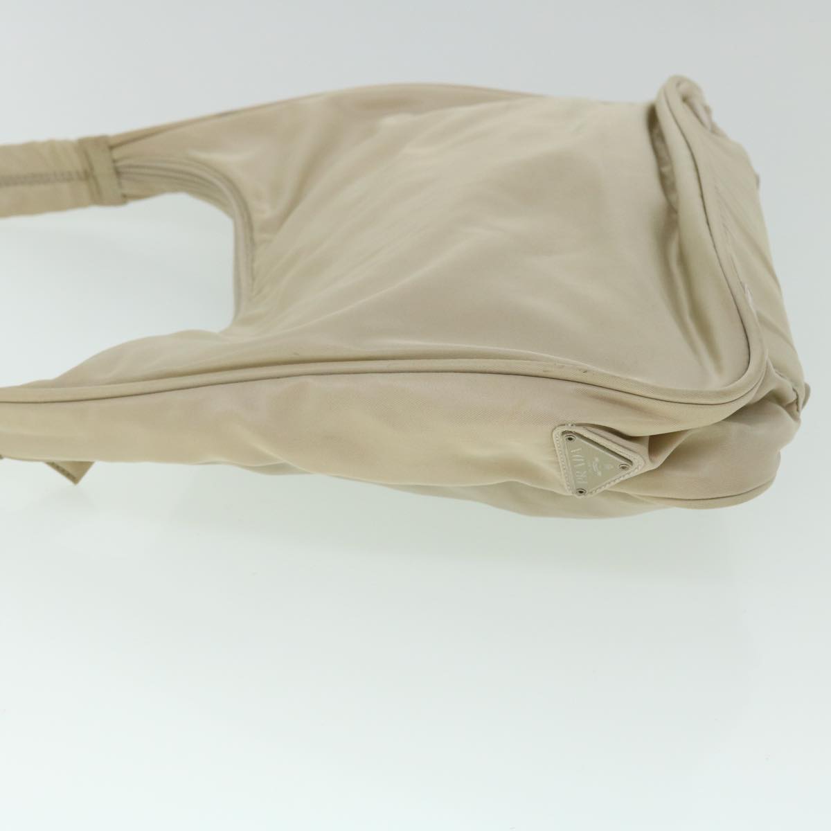 PRADA Shoulder Bag Nylon Beige Auth 53697
