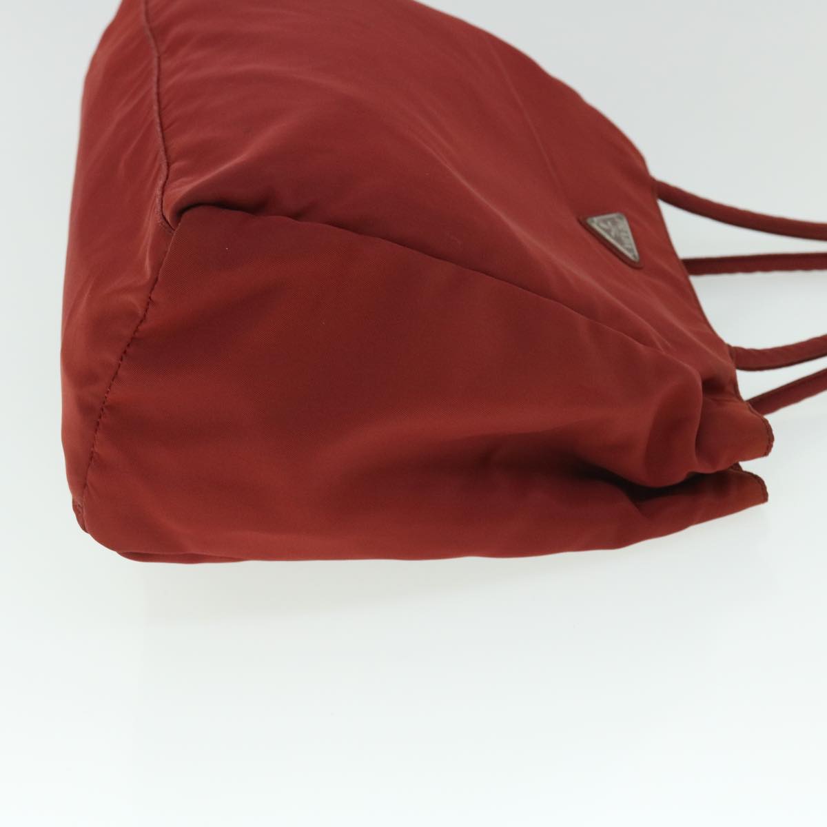 PRADA Hand Bag Nylon Red Auth 53698