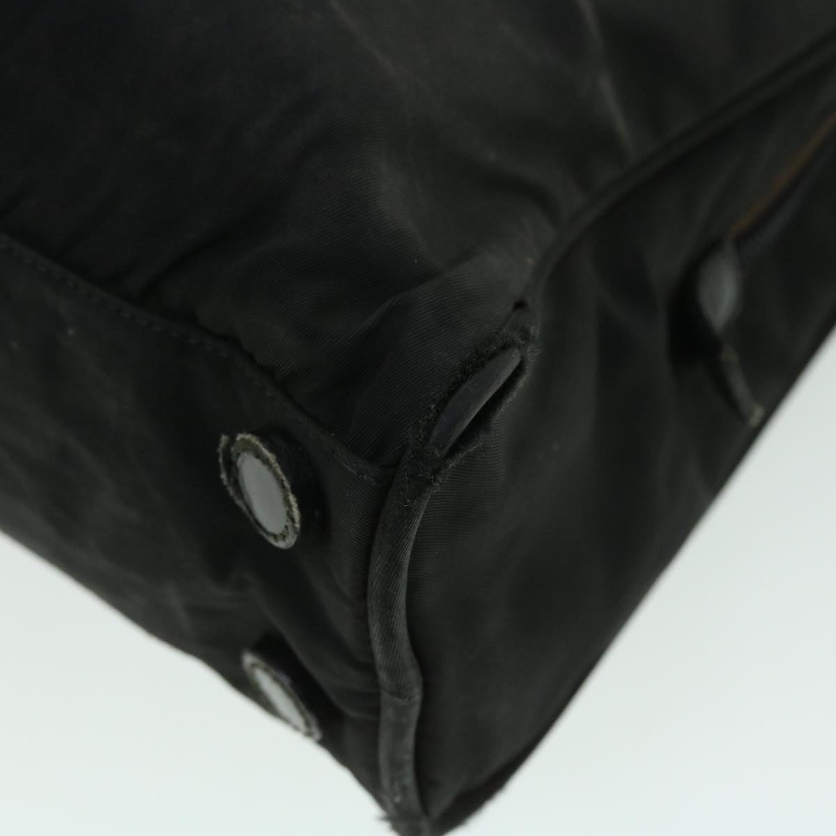 PRADA Hand Bag Nylon Black Auth 53701