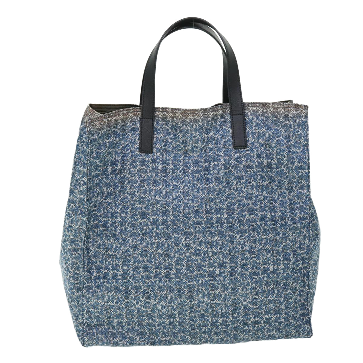 PRADA Tote Bag Nylon Leather Blue White Auth 53703 - 0