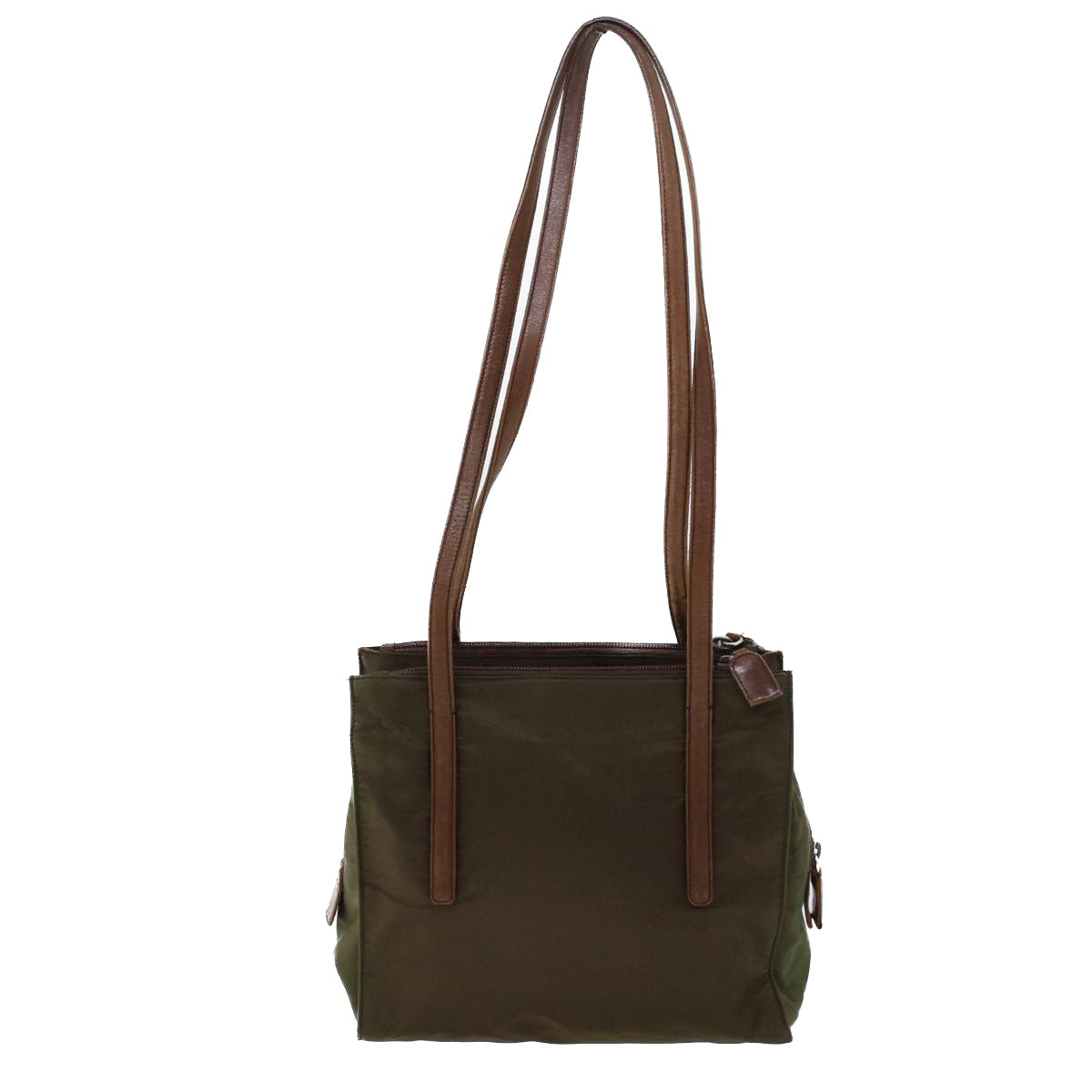 PRADA Shoulder Bag Nylon Leather Khaki Auth 53705 - 0