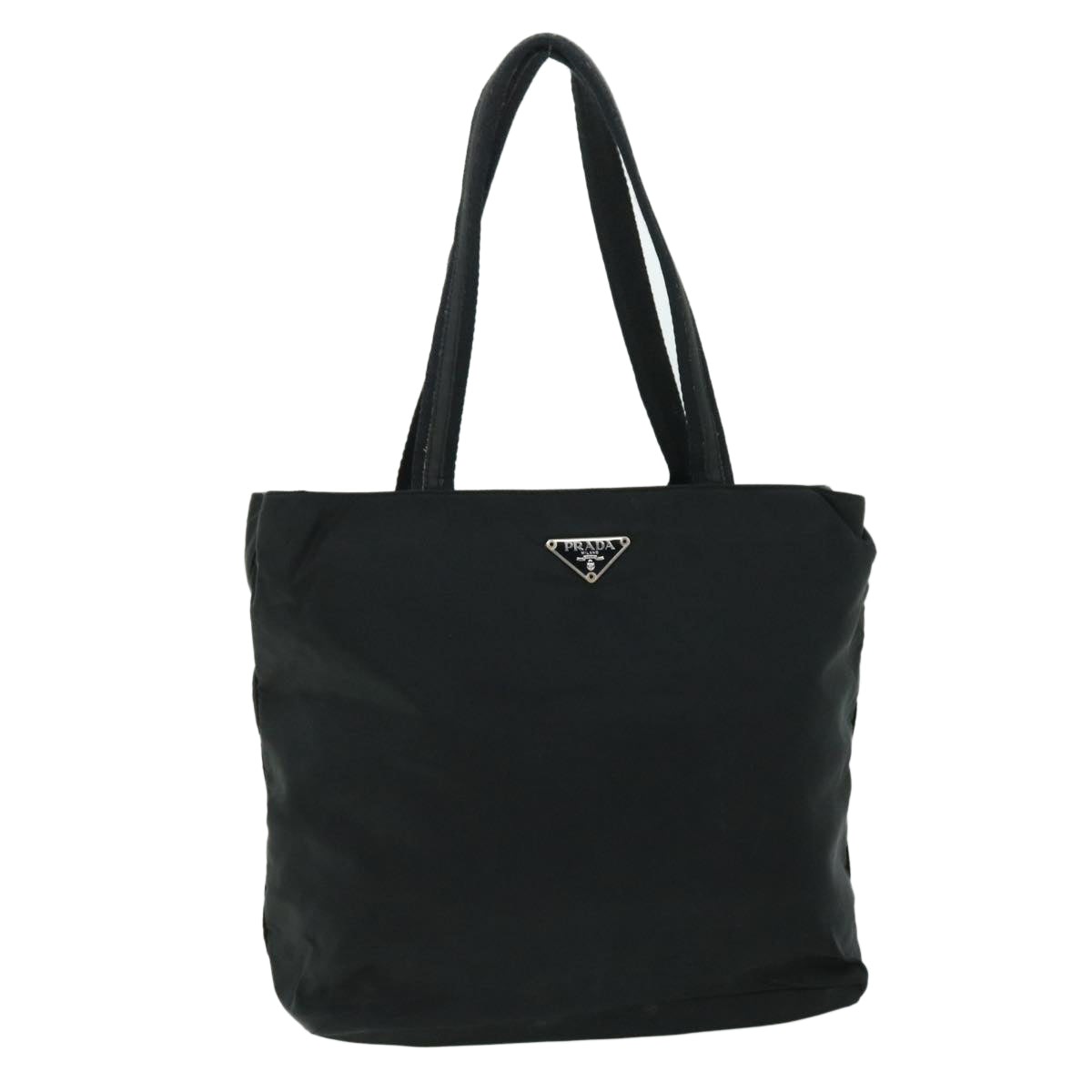 PRADA Tote Bag Nylon Black Auth 53708
