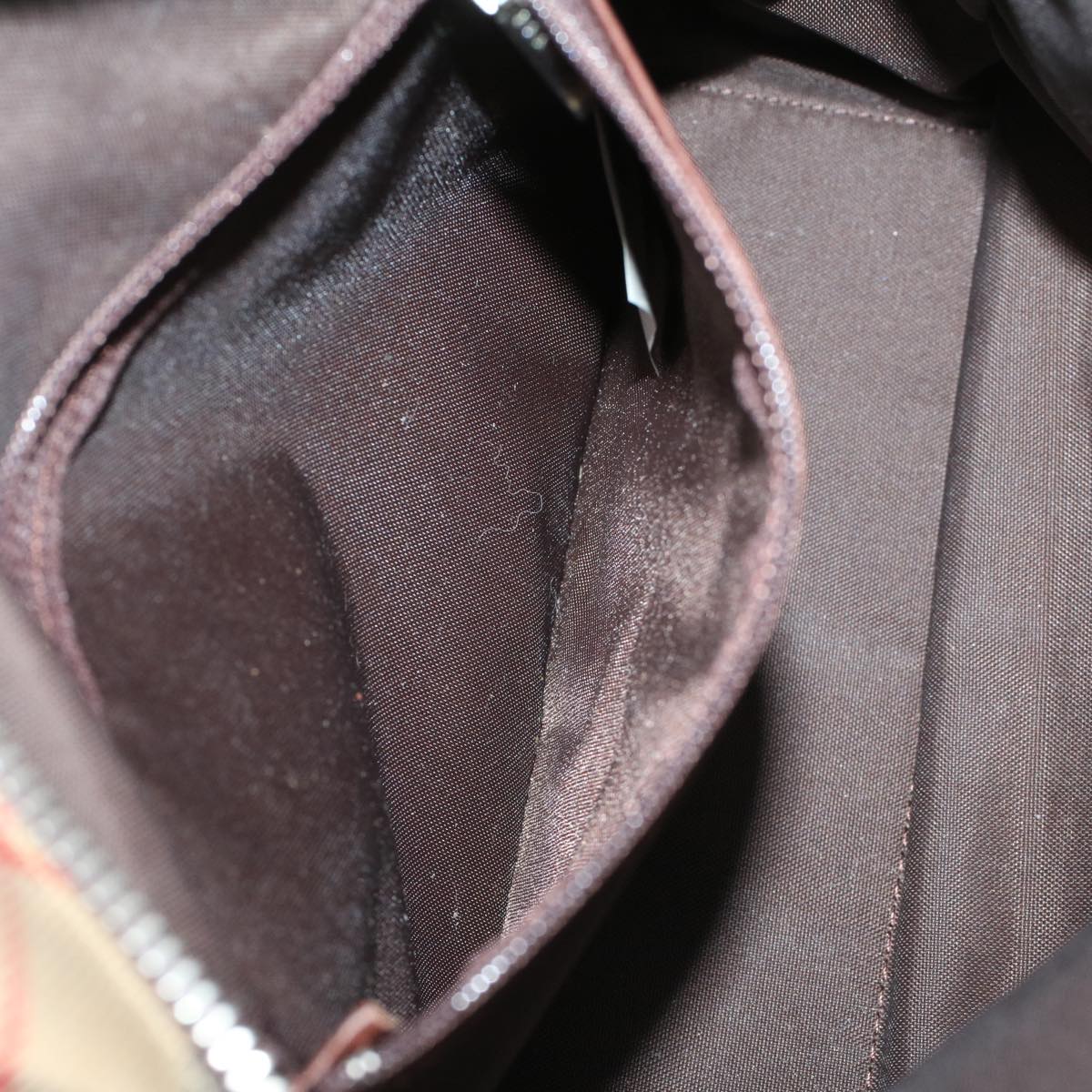 Burberrys Nova Check Blue Label Hand Bag Nylon Leather Beige Brown Auth 53716
