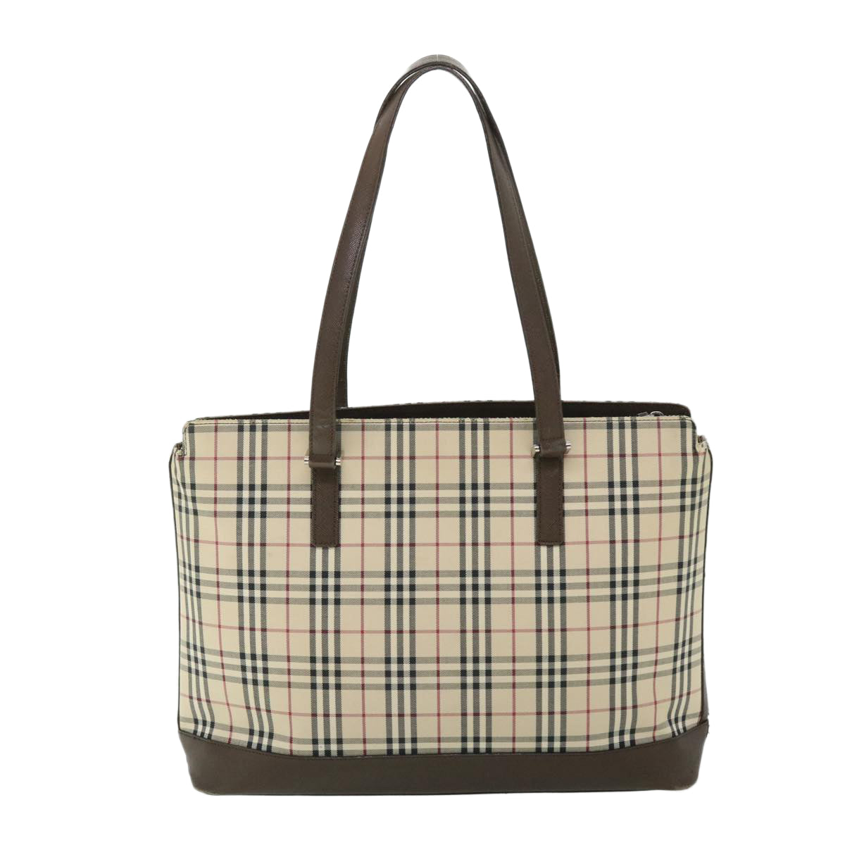 BURBERRY Nova Check Tote Bag Canvas Leather Beige Brown Auth 53722 - 0