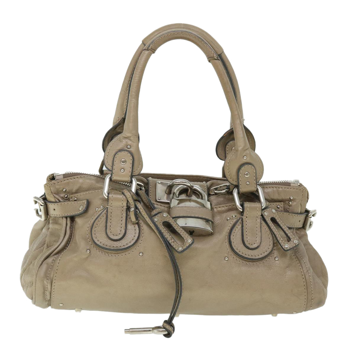 Chloe Paddington Hand Bag Leather Beige Auth 53740 - 0