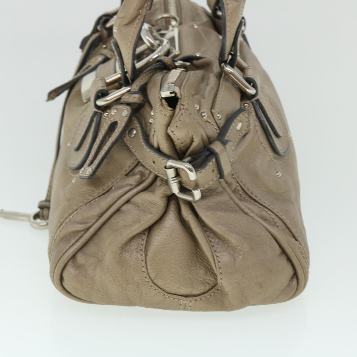 Chloe Paddington Hand Bag Leather Beige Auth 53740