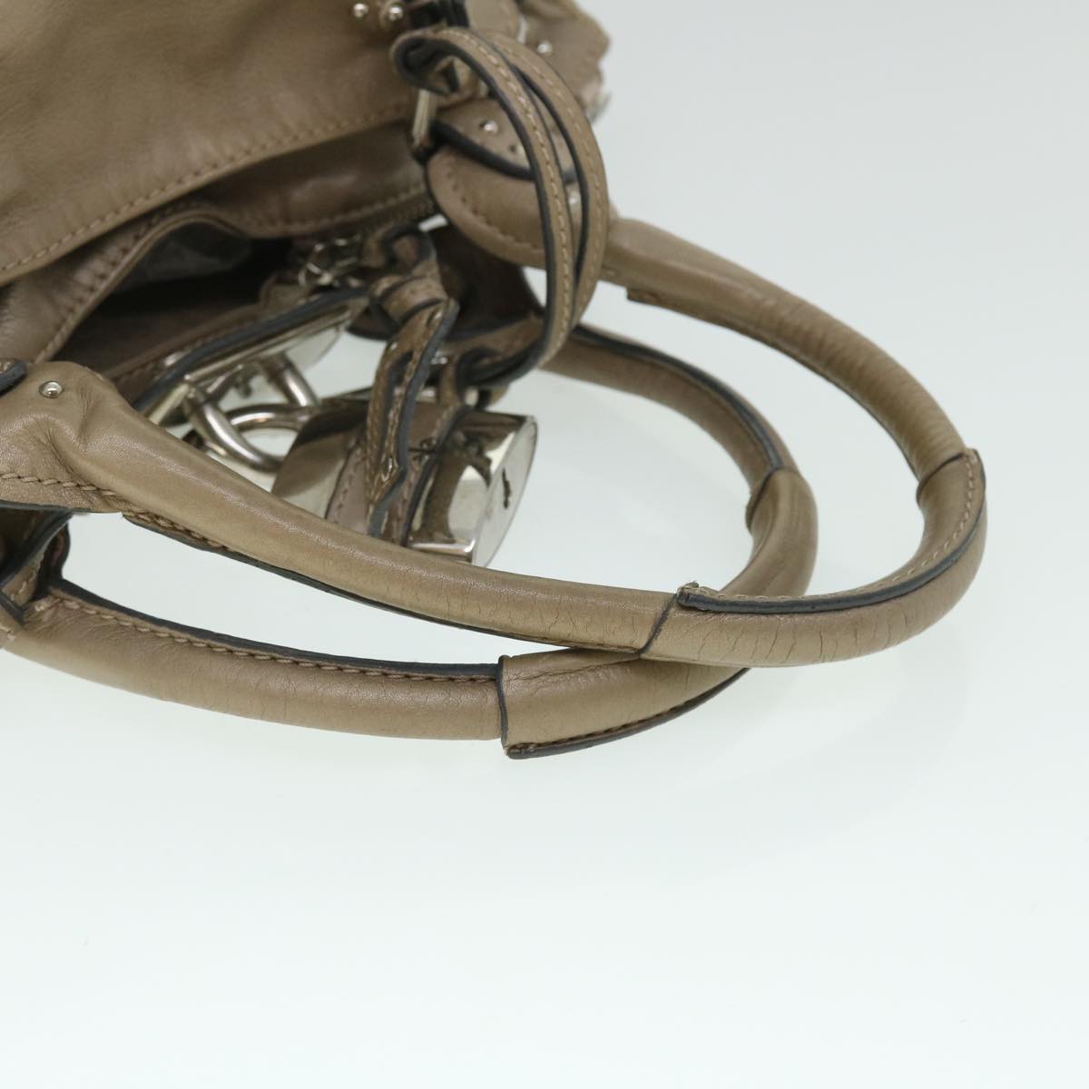 Chloe Paddington Hand Bag Leather Beige Auth 53740