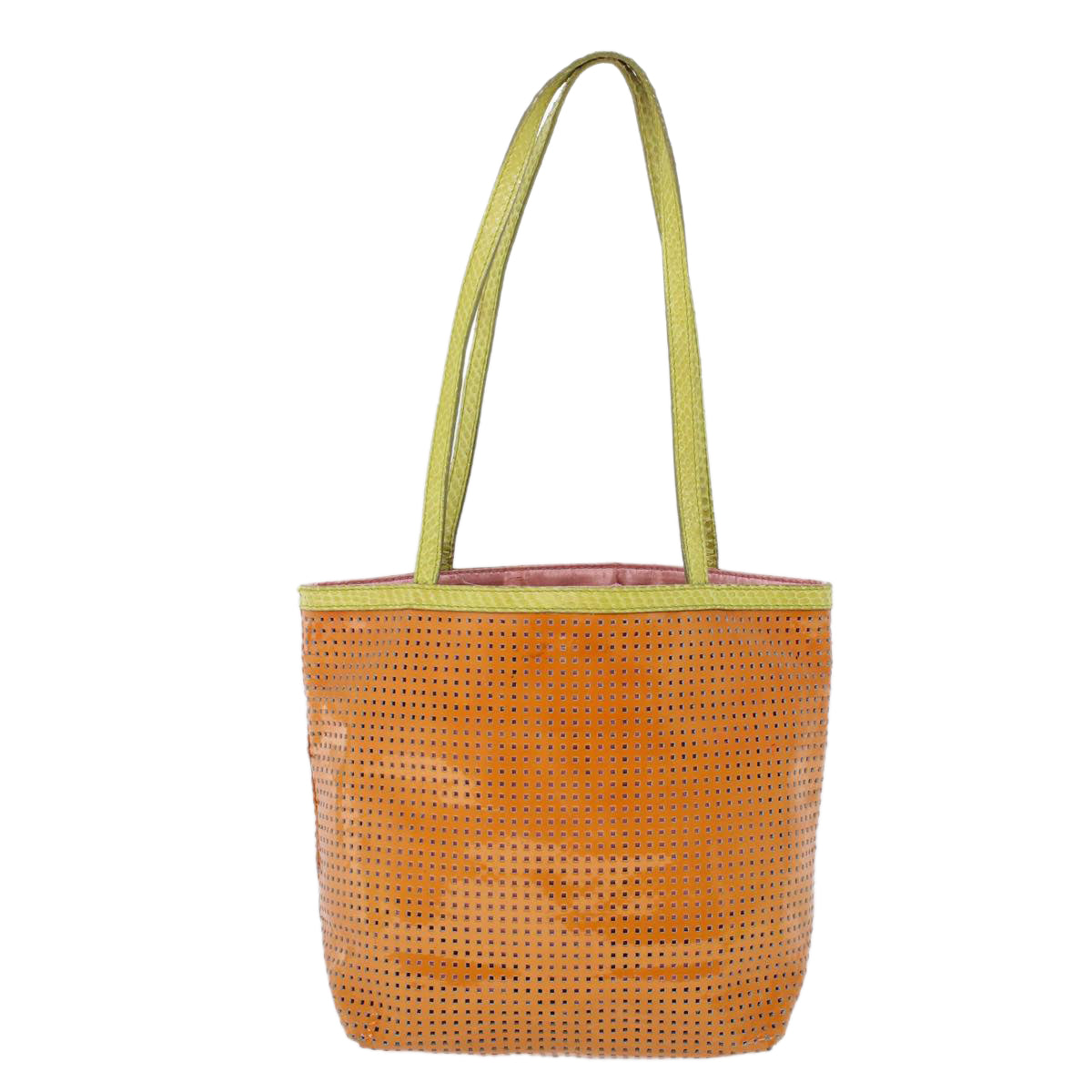 FENDI Hand Bag Patent leather Orange Auth 53743 - 0