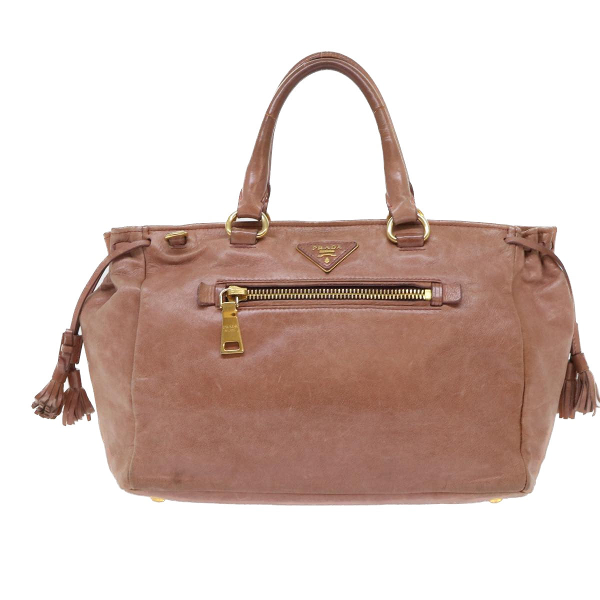 PRADA Hand Bag Leather 2way Pink Auth 53749 - 0