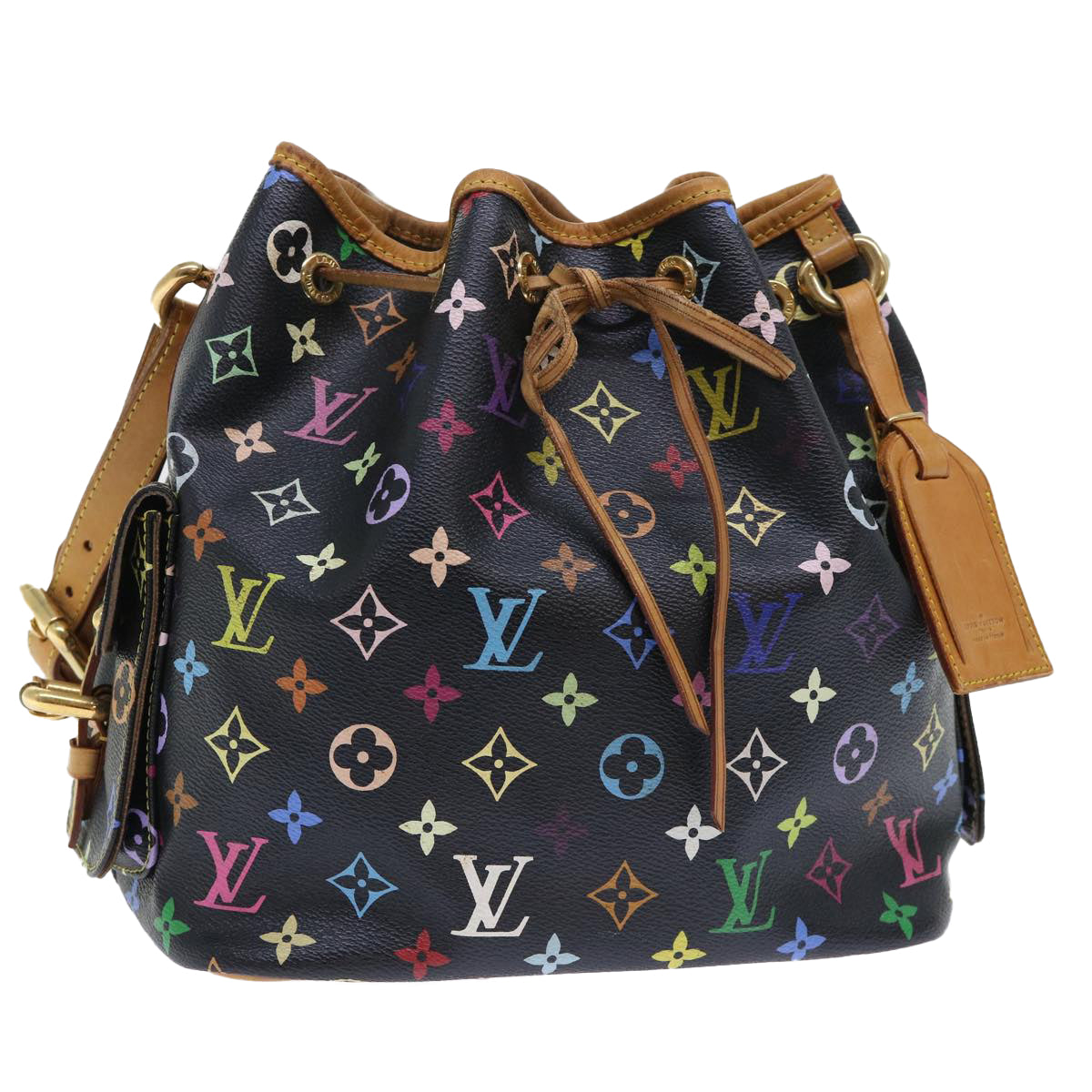 LOUIS VUITTON Monogram Multicolor Petit Noe Bag Black M42230 LV Auth 53756A