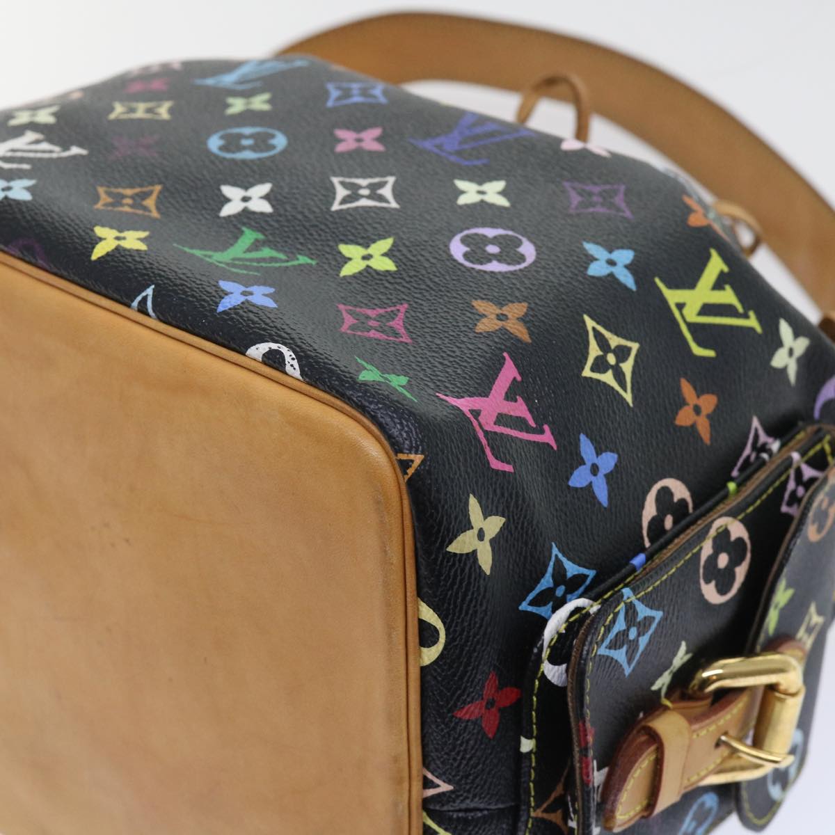 LOUIS VUITTON Monogram Multicolor Petit Noe Bag Black M42230 LV Auth 53756A