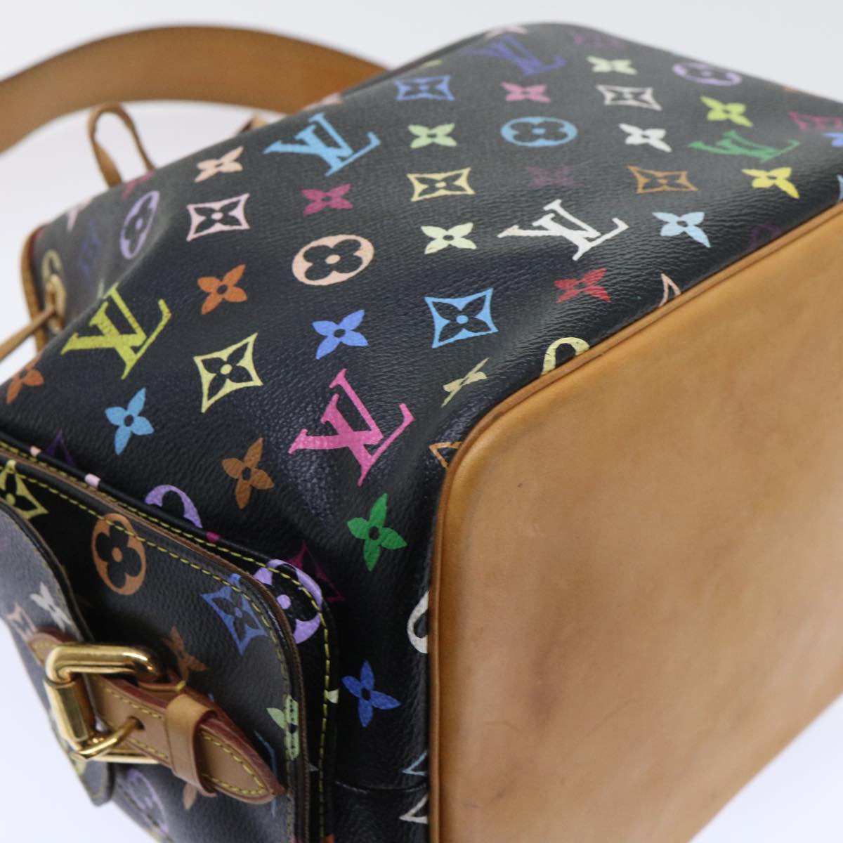 LOUIS VUITTON Monogram Multicolor Petit Noe Bag Black M42230 LV Auth 53756A