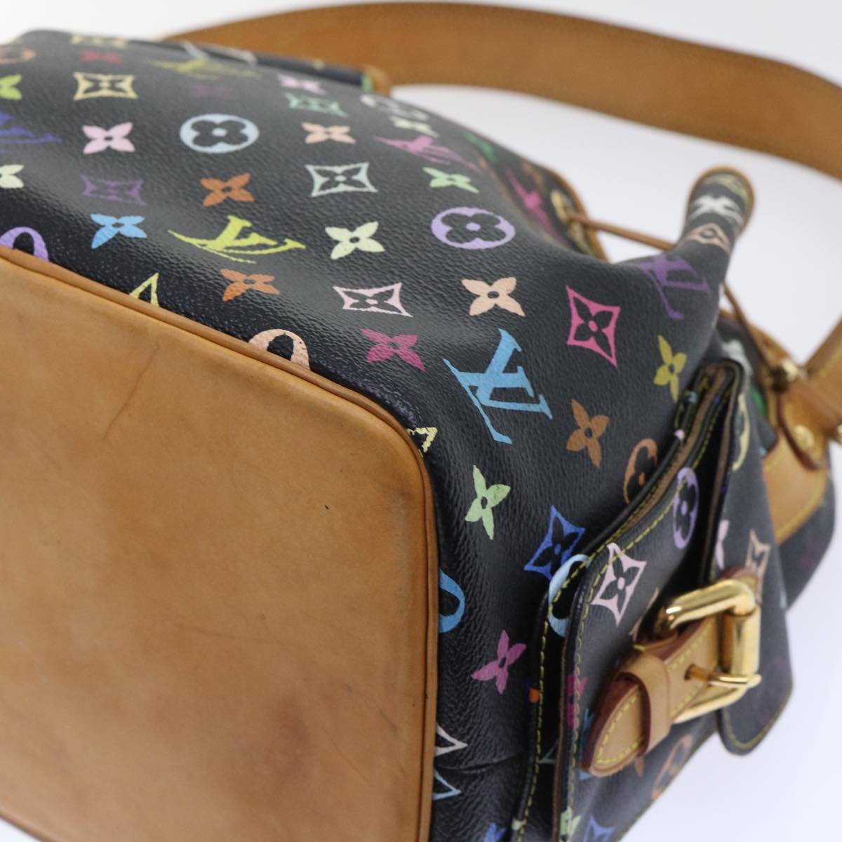 LOUIS VUITTON Monogram Multicolor Petit Noe Bag Black M42230 LV Auth 53756A