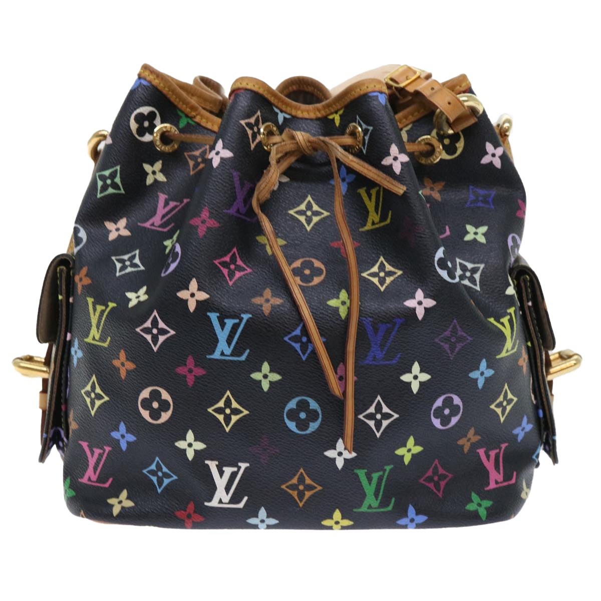 LOUIS VUITTON Monogram Multicolor Petit Noe Bag Black M42230 LV Auth 53756A