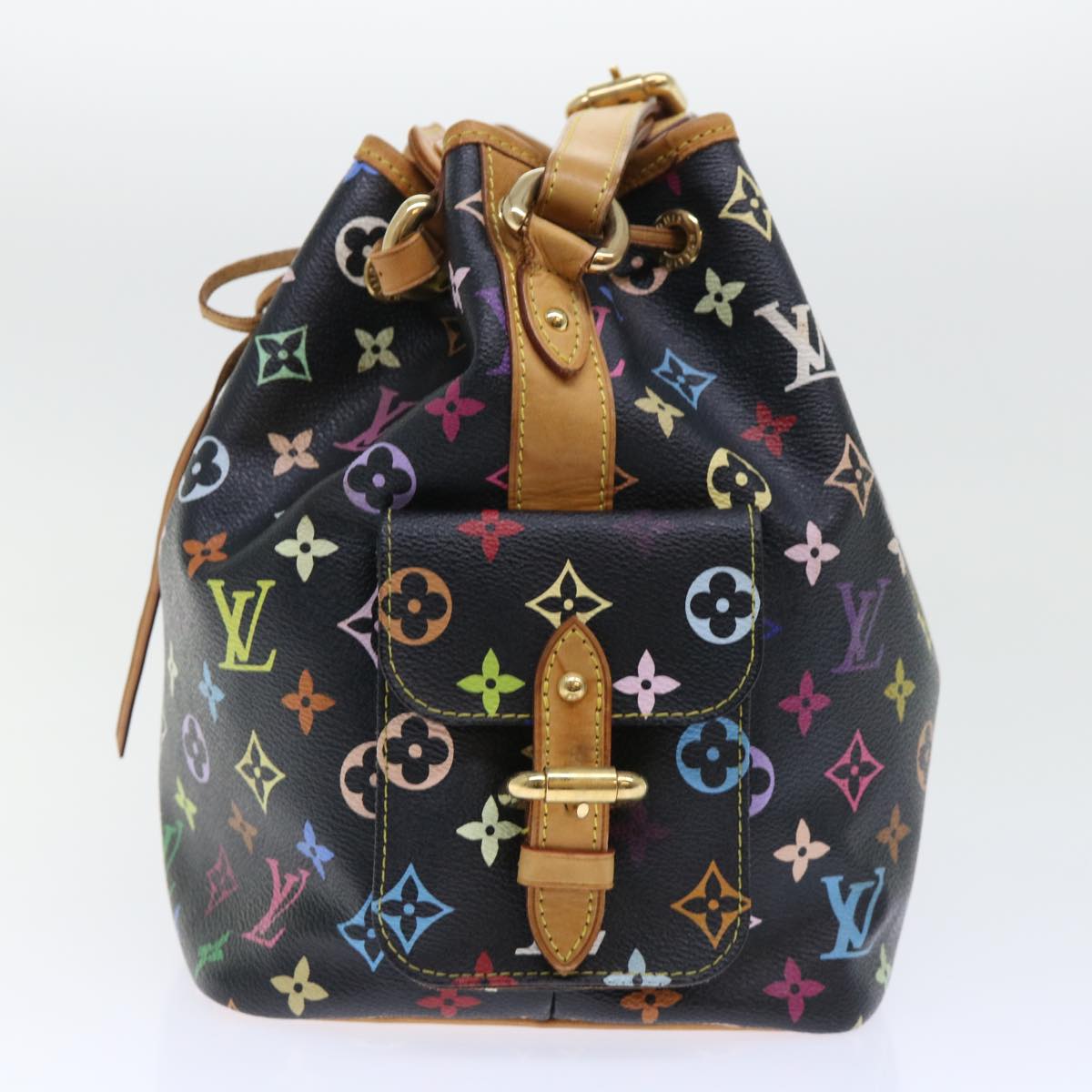 LOUIS VUITTON Monogram Multicolor Petit Noe Bag Black M42230 LV Auth 53756A