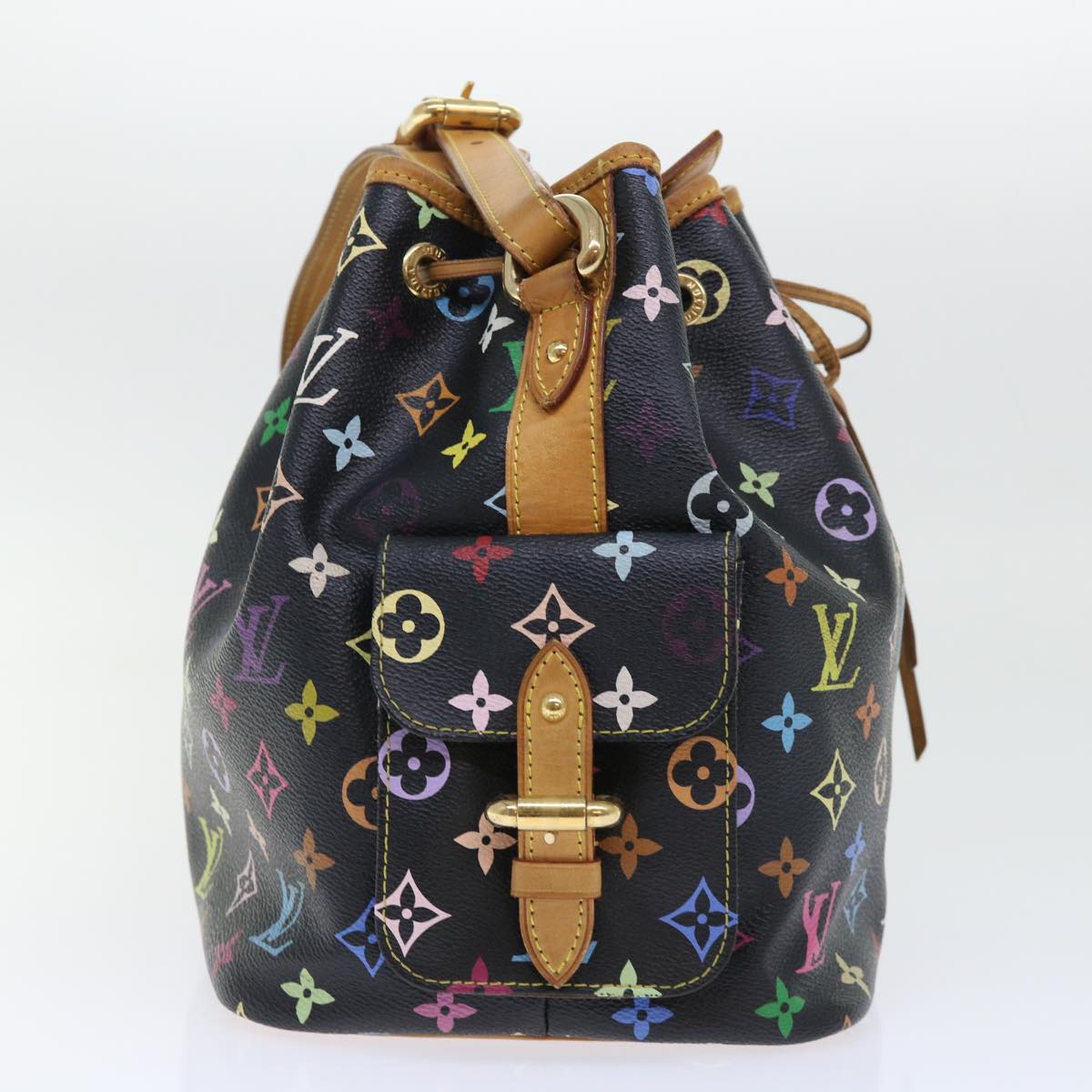 LOUIS VUITTON Monogram Multicolor Petit Noe Bag Black M42230 LV Auth 53756A